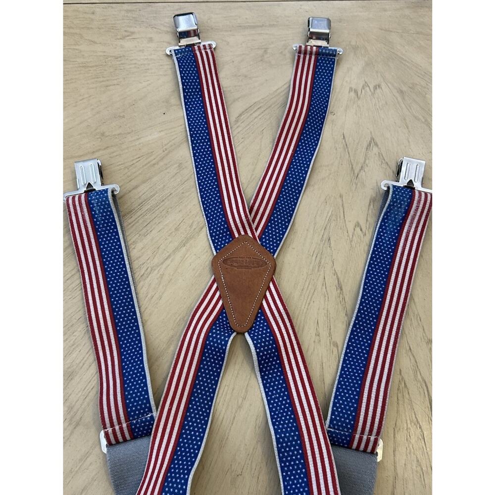 American Flag Red/White/Blue Stars & Stripes Suspenders McGuire Nicholas Wide